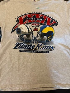 L Titans v Rams Super Bowl XXXIV in Atlanta Georgia Short Sleve T-Shirt - Picture 1 of 7