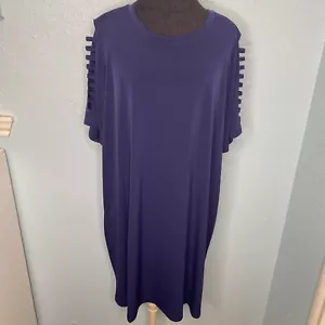 NEW Michael Kors Women Plus Size 2X Blue Short Sleeve Knee Length Dress - Picture 1 of 12