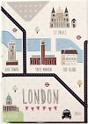 A6 Notebook Ruled Paper Writing Hardback Cover London Map For Home School Office