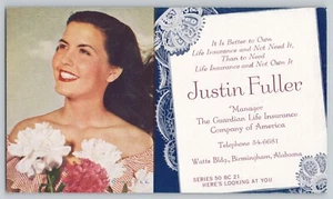 Vtg Ink Blotter Justin Fuller Guardian Life Insurance Birmingham AL - Picture 1 of 2