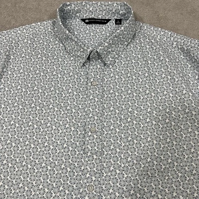Travis Mathew Shirt Mens XL Blue Geometric Button Up Short Sleeve Casual Camp - Image 1 of 4