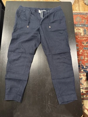 Pantalone Uomo Gutteridge Navy Lino Italia Taglia EU48 - Immagine 1 di 3