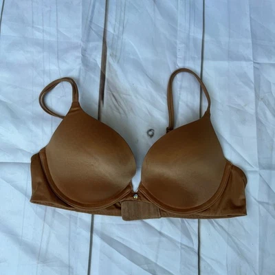 Sutiã Victoria Secret acolchoado muito sexy tamanho 34B ouro cobre cetim - Imagem 1 de 4