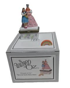 Wizard of Oz Dorothy & Glinda Trinket Box "TAP YOUR HEELS THREE TIMES" Rainbow - Picture 1 of 9