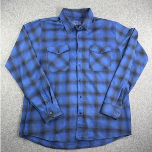 DIXON Flannel Company PENNYWISE Blue Black Plaid Long Sleeve Button Up Shirt 2XT - Picture 1 of 9