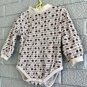 Vintage Sports 12M Baby Boy Long Sleeve Bodysuit Football Baseball B-ball 90s - Picture 1 of 6