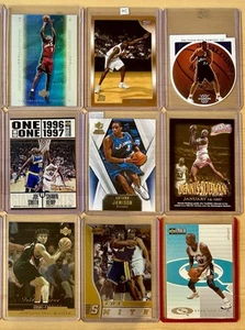 90s-2000s Basketball Card Lot Of 9 Rodman Jamison Kemp Die-cut RC Topps Finest - Picture 1 of 1