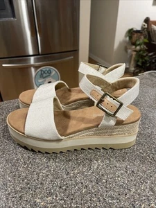 Toms Diana Natural Women's Platform Wedge Sandals Size 8 Excellent Worn Once - Bild 1 von 10