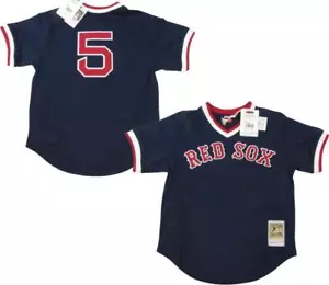 Maglietta 1997 Nomar Garciaparra #5 Red Sox da uomo Mitchell & Ness autentica BP $100 - Foto 1 di 13