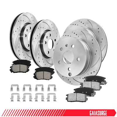For 2010-2017 GMC Terrain Chevy Equinox Drilled Rotors & Brake Pads Full Set — 第 1/4 张图片