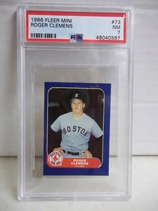 1986 Fleer Mini Roger Clemens PSA NM 7 Card #73 MLB Boston Red Sox - Picture 1 of 6