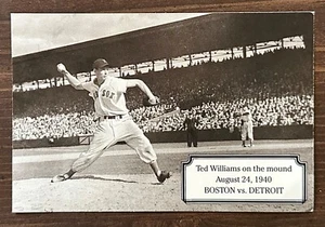 Ted Williams on the Mound August 24 1940 BOSTON RED SOX 4x6” Photo Postcard - Picture 1 of 2