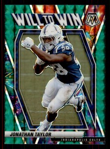 2021 Panini Mosaic Jonathan Taylor #WW-9 Green Will to Win Indianapolis Colts