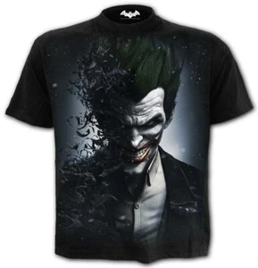 THE JOKER SPIRAL VILLAIN TEE T SHIRT TOP ARKHAM ORIGINS BATMAN DC COMICS BATS - Picture 1 of 2