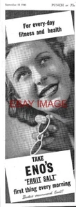 3 x WW2 Adverts ENO'S Effervescent Fruit Salts Wartime Health Print Ads 727/97 - Picture 1 of 3