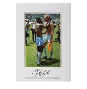 Pele signiertes Brasilien Foto - Tauschhemden mit Bobby Moore Autogramm Trikot - Bild 1 von 1