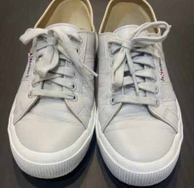 Superga Women's Shoe Size 39 / 8 Napa Gray Leather Sneakers Tennis Shoes Grey - Image 1 of 4