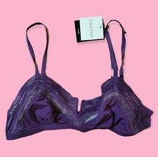 Calvin Klein purple medium black label rebel triangle bra wireless