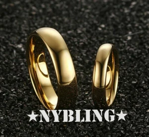 Tungsten Carbide 18k Gold Plated Engagement Wedding Band Mens Womens Bridal Ring - Picture 1 of 7
