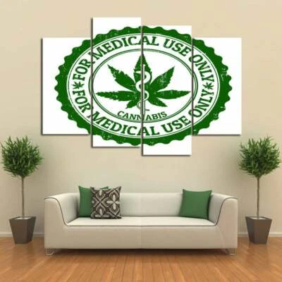 Multi Panel Print Cannabis Relief Canvas 5 Piece Wall Art Weed Marijuana Pot - Изображение 1 из 4