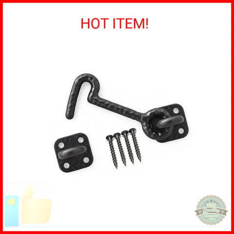 Sliding Barn Door Cast Iron Hook Latch Lock Texture Vintage Country Rustic Decor Cover
