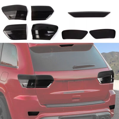 For Grand Cherokee 14-20 Smoked Black Rear Tailgate lights Fog Stop Light Covers - Image 1 of 4