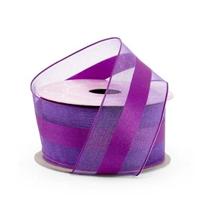 Purple Satin Middle Sheer Wired Ribbon - 1 1/2in. x 10 Yds (pm4823826) - Picture 1 of 1