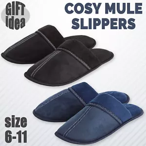 Mens Mule Memory Foam House Slippers Slip On Indoor Faux Suede Warm Size UK 6-11 - Picture 1 of 5