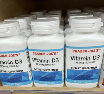 Trader Joe’s Vitamin D3 Dietary Supplement 5000 IU 90 Softgels - Image 1 of 3