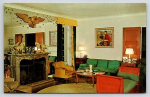 Postal Lucas, Ohio, sala de estar casa grande en Malabar Farm, Louis Broomfield - Imagen 1 de 2