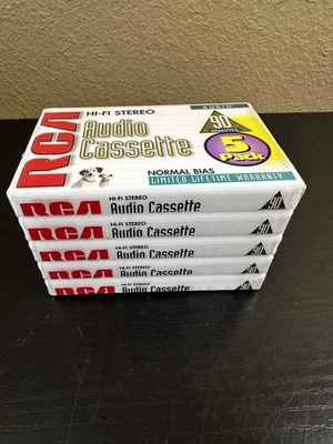 Nuevo Lote de 5 cintas de casete de audio en blanco RCA selladas de 90 minutos Hi-Fi estéreo Foto 1 de 4