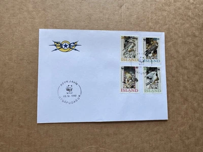 Iceland 1992 FDC (43) WWF Iceland #762-65 +Cachet +Popular Topical - Image 1 of 2
