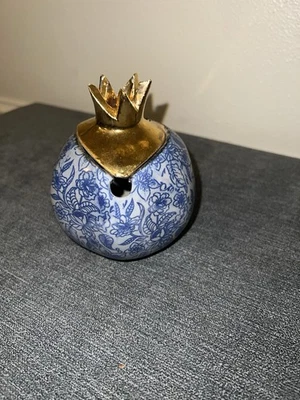 azucarero de granada, cerámica con tapa dorada, cerámica hecha a mano, sin cuchara Foto 1 de 4