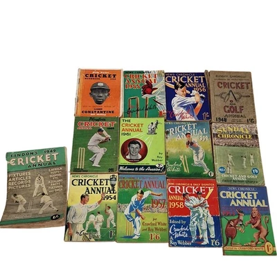 Vintage Cricket Annuals Collection 1940s-1960s Crawford White Rare Set - Image 1 of 4