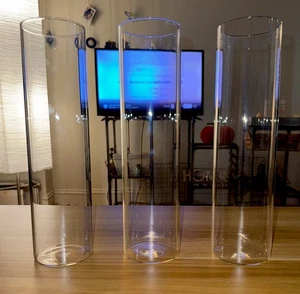 Glass Cylinder Vase Set - 3 Pc. Great for centerpieces or home decor. - Picture 1 of 7