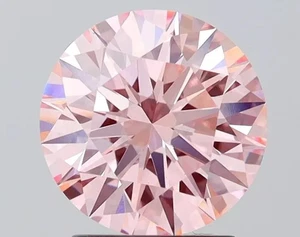 1ct to 5ct IGI Certified Lab-Grown CVD Diamond Round Fancy Pink , VS1 Clarity S8 - Picture 1 of 21