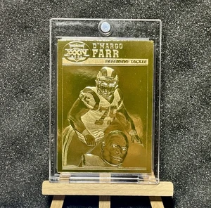 Tarjeta Danbury Mint 2000 oro 22KT D'Marco Farr St Louis Rams Super Bowl XXXIV#13 - Imagen 1 de 3