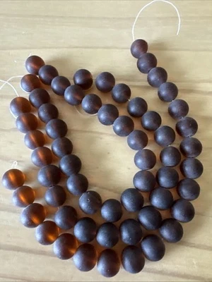 60 cuentas redondas de vidrio de mar esmerilado MARRÓN 10 mm mate - HACER JOYAS HÁGALO USTED MISMO Foto 1 de 4
