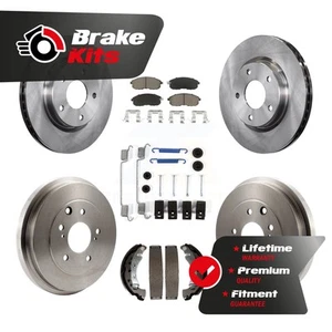 Front Rear Brake Rotors Ceramic Pad & Drum Kit (7Pc) For 2013-2019 Nissan Sentra - Picture 1 of 1