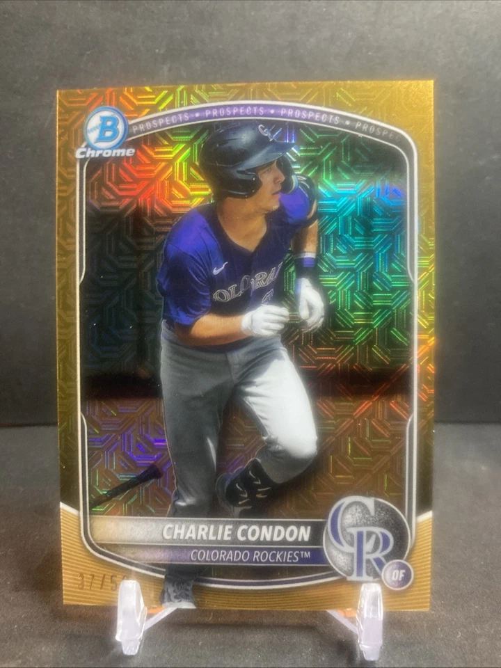 CHARLIE CONDON 2025 BOWMAN CHROME True GOLD /50 Mojo Colorado ROCKIES - Image 1 of 4