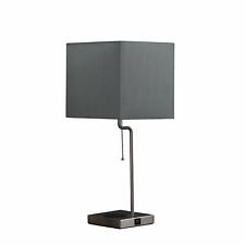 Metal Table Lamp with Qi wireless Charging Station in Silver 21in H. ORE HBL2304