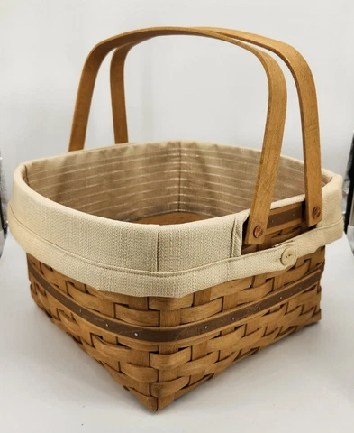 Longaberger 2003 Hostess Two Pie Basket Set~Liner~Prot. SOLD 30 DAYS ONLY~NOS Cover