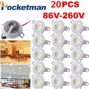 10/20PC 3W/5W/7W COB LED Chip Dimmable Recessed Ceiling Light Spotlight US - Picture 1 of 9