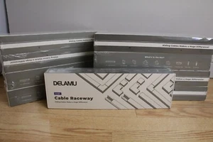 9x LOT - Delamu CC01 Cord Cover Raceway Kit, 157in Cable Cover Channel - White - Picture 1 of 6
