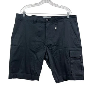 Selected Homme Mens Chino Shorts Cargo Pocket Zip Fly Black Size XXL - Picture 1 of 7