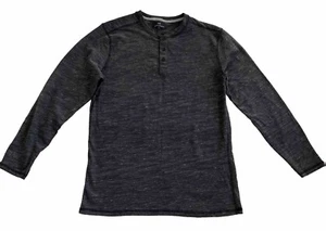 Michael Brandon T-Shirt Men's Size Large Grey, Cotton Long Sleeve Henley Outdoor - Picture 1 of 9