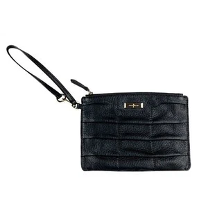 Cole Haan Wristlet Black Leather Small Bag Zipper - Picture 1 of 9