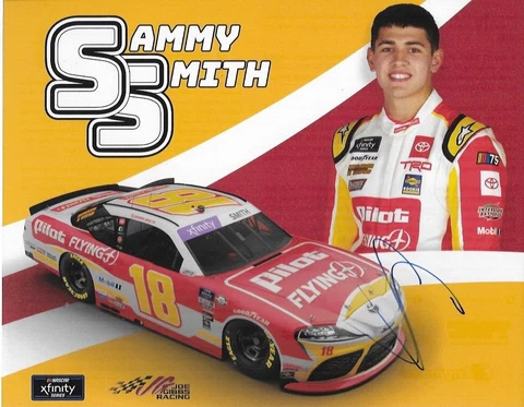 SIGNED 2023 SAMMY SMITH “PILOT FLYING J JOE GIBBS” #18 NASCAR XFINITY POSTCARD Cover