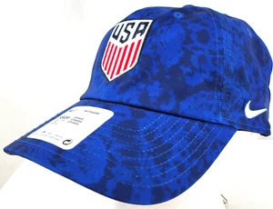 USA United States National Soccer Team Nike Heritage86 Wave Blue Cap Hat OSFM - Picture 1 of 9