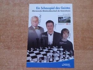Blindsimultan Potsdam 2012 signatures Vlastimil Hort + Rasmus Svane + Marc Lang - Picture 1 of 1